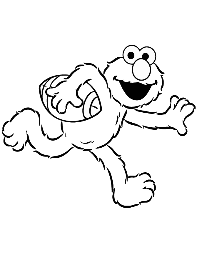 Elmo Plays Football Coloring Page | HM Coloring Pages