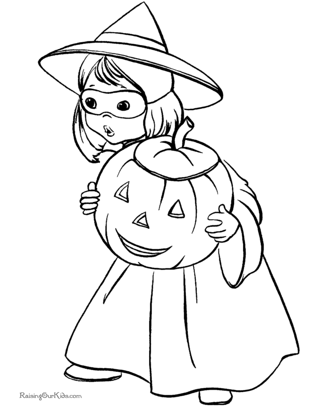 Kids Halloween Coloring Pages - 001