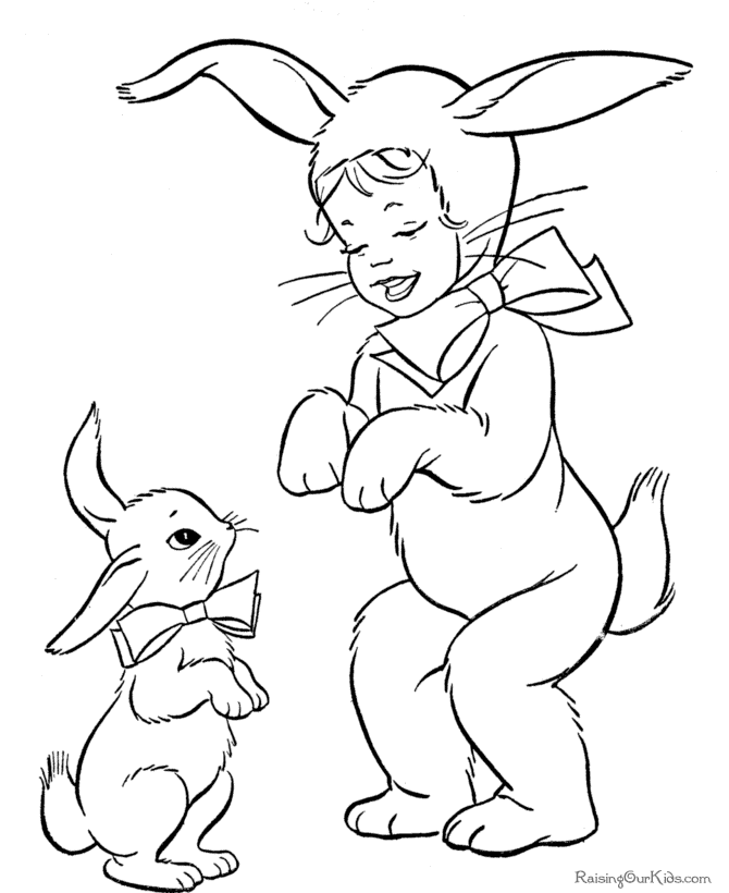Free Easter bunny coloring pages - 005