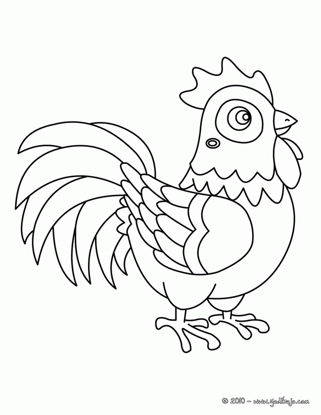Dibujo para pintar gallo | DIBUJO LINEAL