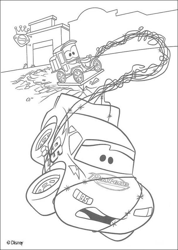 Cars coloring pages - Lizzie and Mc Queen