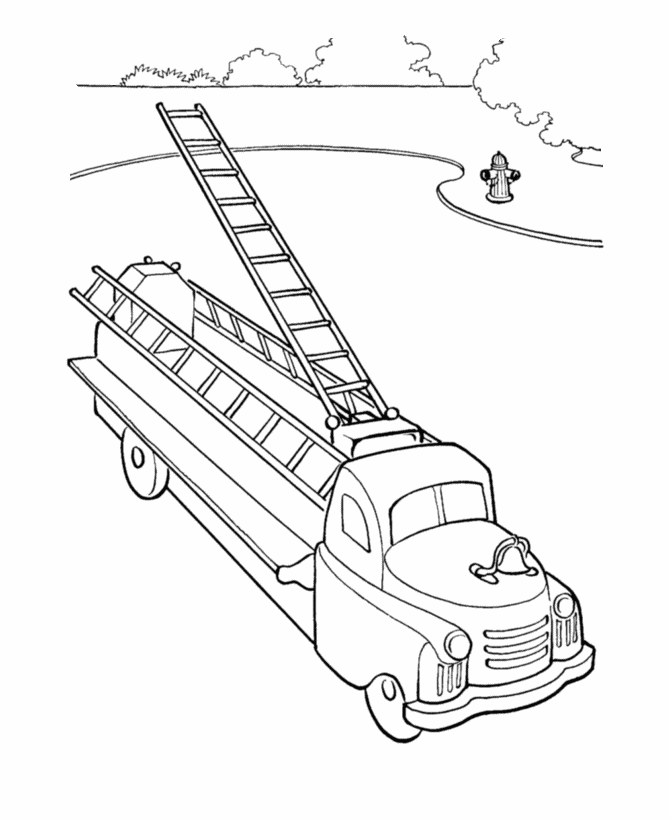 Toy Fire Engine Coloring Page Fire Truck