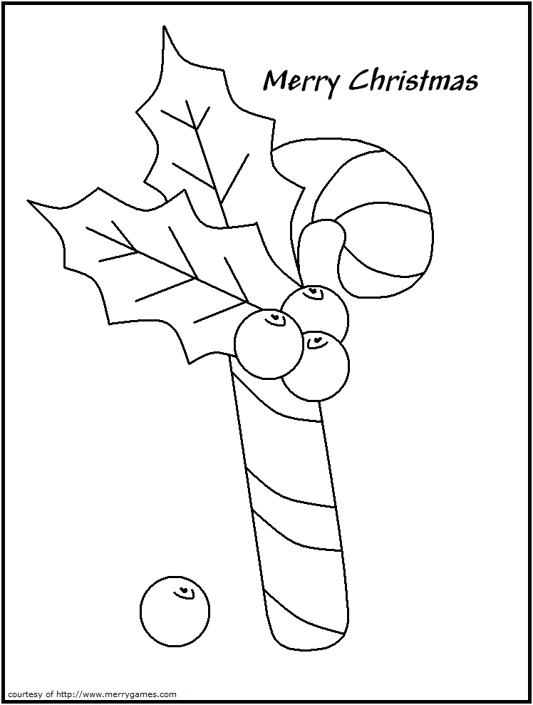 Candy cane tree Colouring Pages