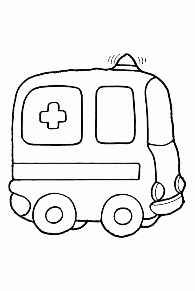 Vehicle coloring pages for babies – ambulance | coloring pages