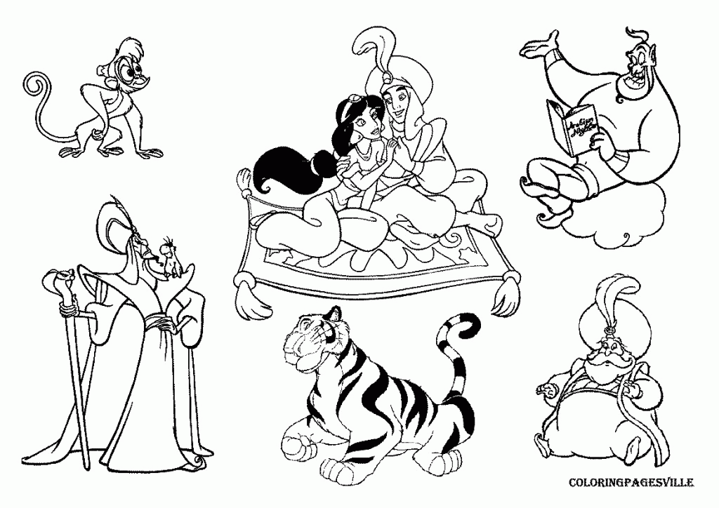 Easy Jasmine Aladdin Coloring Pages - deColoring