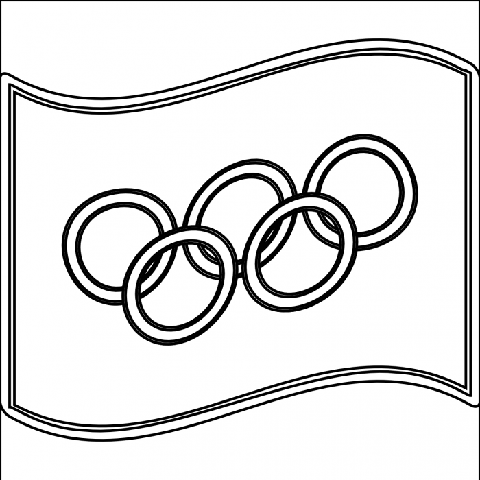 Olympic Flag Coloring Page Sheet