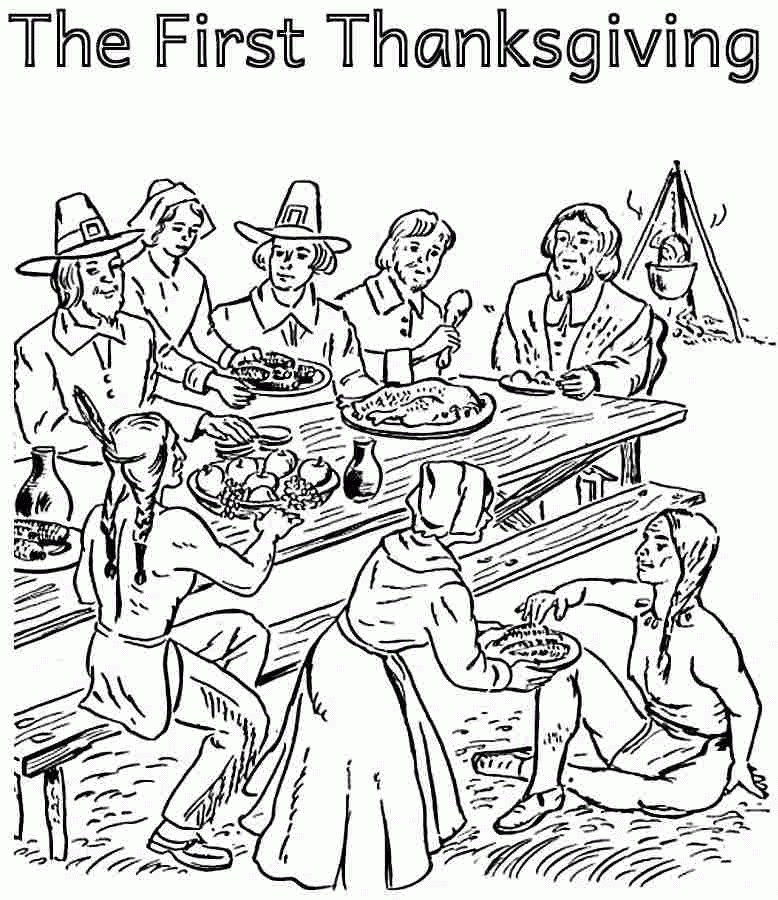 Free Thanksgiving Indian Coloring Sheets For Kids #