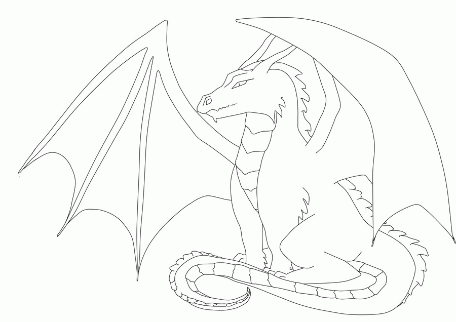 Download Dragon Outlines - Coloring Home