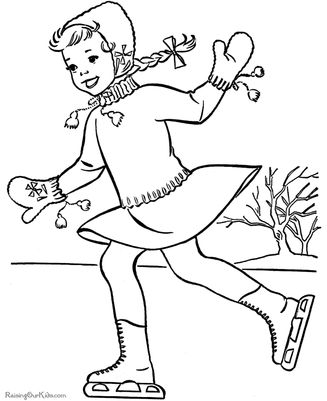 Free Printable Christmas Coloring Pages - New Skates!
