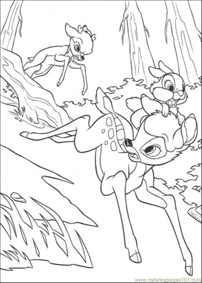 Coloring Pages Faline Bambi And Thumper (Cartoons > Bambi) - free 