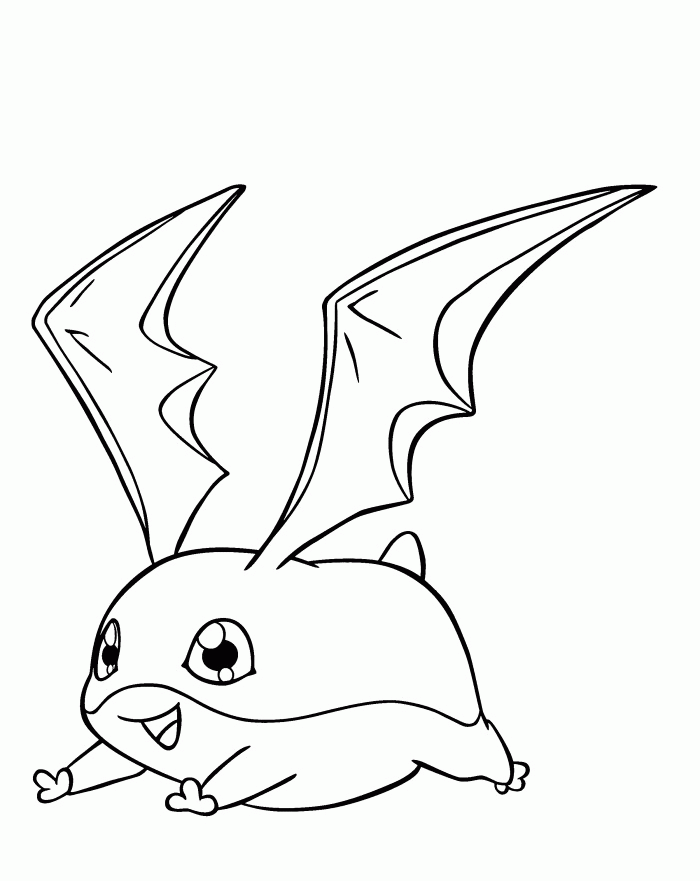 Patamon Digimon Coloring Pages - Digimon Cartoon Coloring Pages 