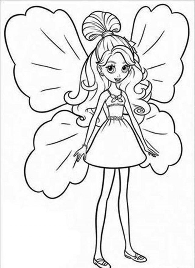 Barbie Thumbelina Girl Coloring Page Coloringplus 122686 