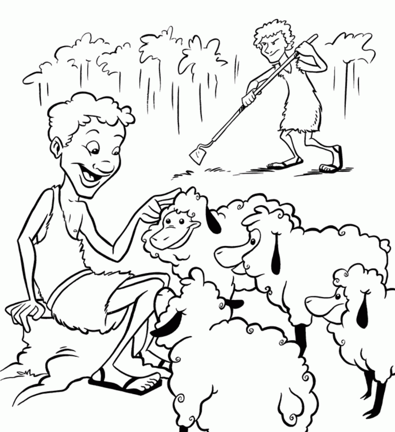 Story Of Cain And Abel For Kids Coloring Home
