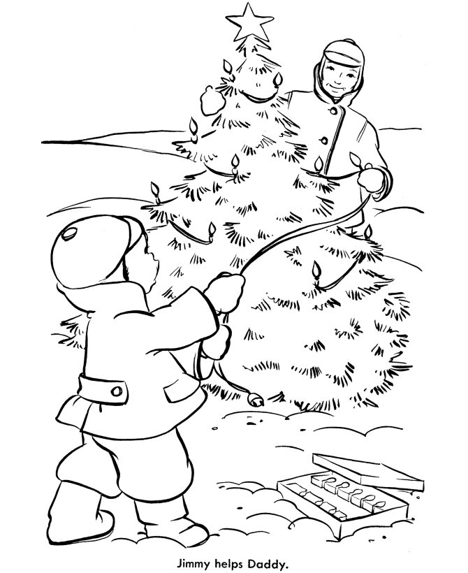Christmas Tree Coloring Pages - Lighting the Outdoor Christmas 