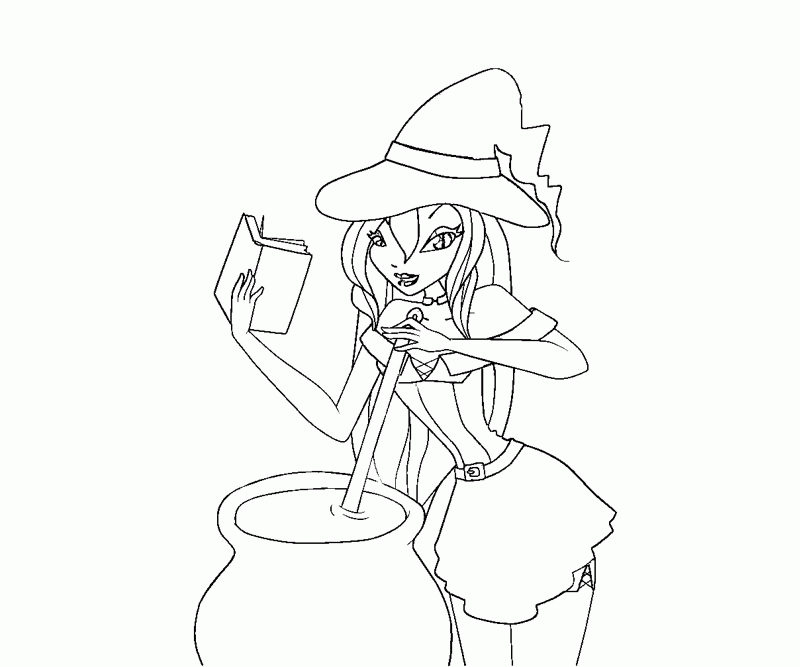 Witch Coloring Page - Coloring Home