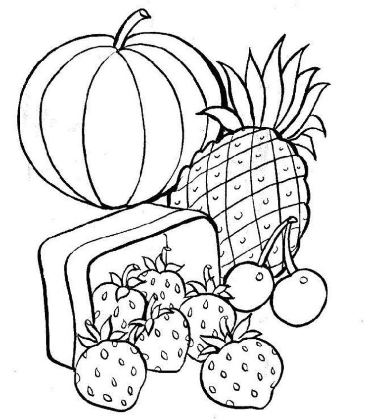 Healthy Food And Tasty Cheese Coloring Pages
