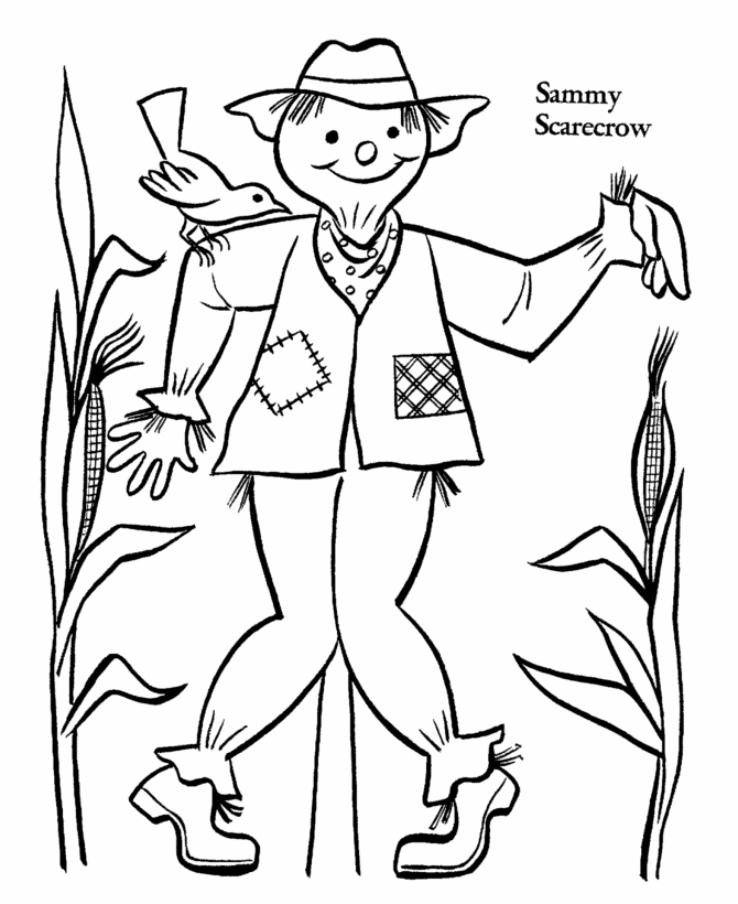 Thanksgiving Holiday Coloring page sheets: Thanksgiving Sammy 