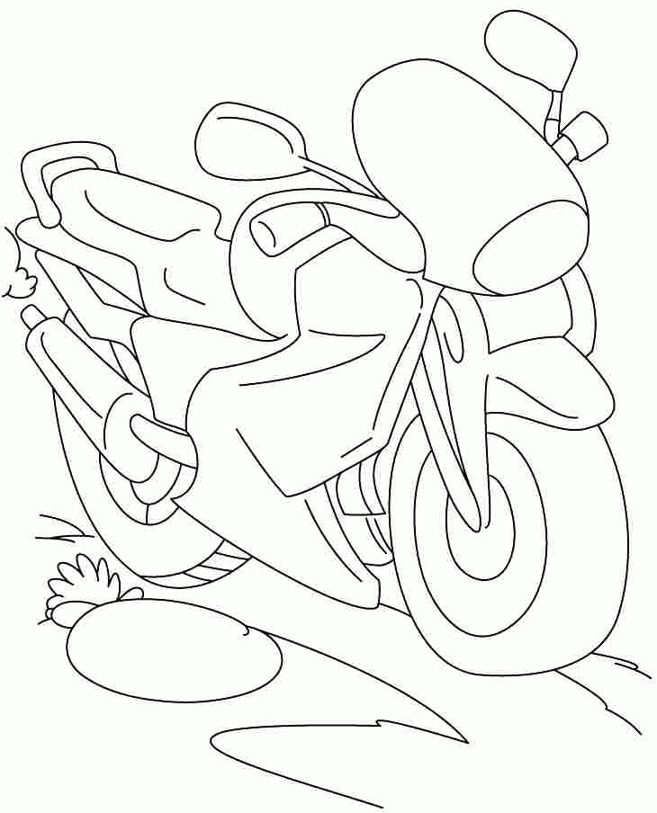 Colouring Pages Transportation Motorcycle Free Printable For 