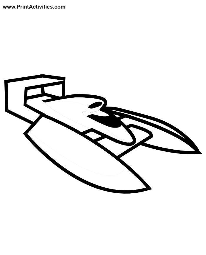 Boat Coloring Page | Hydrofoil