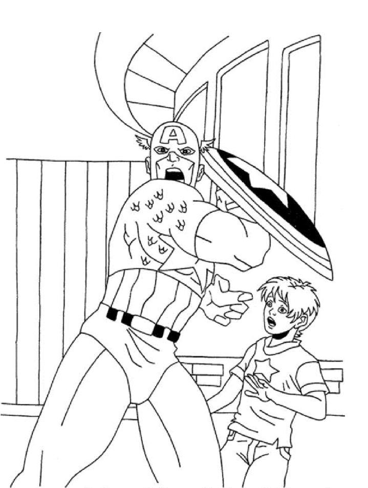 Captain America With Shield Coloring Page | Image Coloring Pages