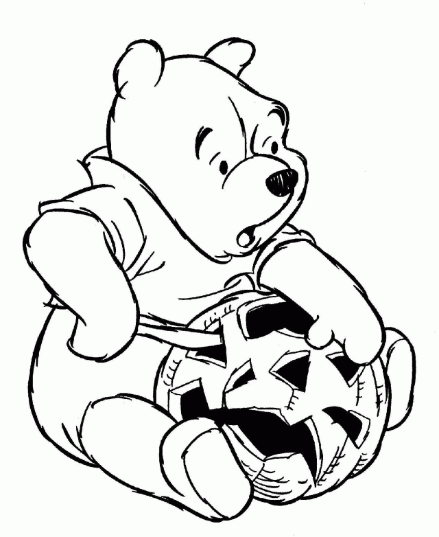 Winnie The Pooh Halloween Party Coloring Page Wallpaper HD 273904 