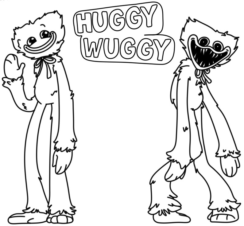 Huggy Wuggy Puppy Playtime Coloring Pages - Coloring Pages