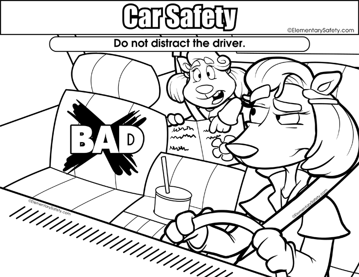 Dont Distract Driver • Coloring Car Safety