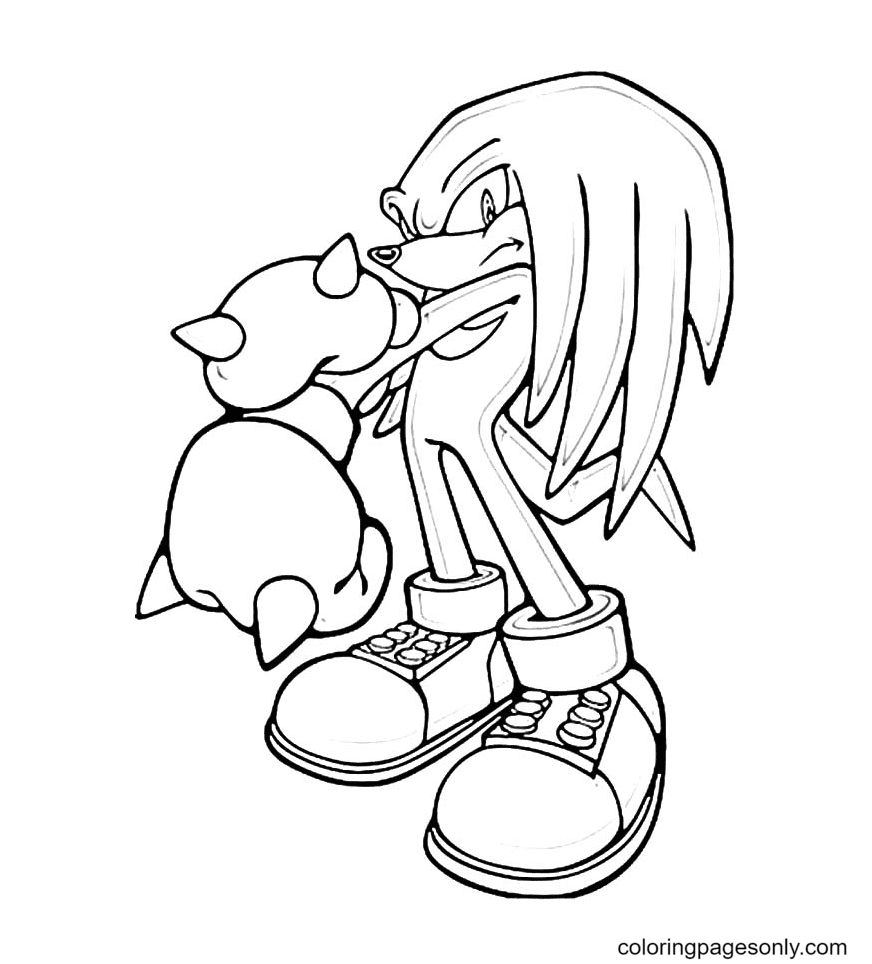 Sonic Knuckles Punch Break Coloring Pages - Knuckles Coloring Pages - Coloring  Pages For Kids And Adults