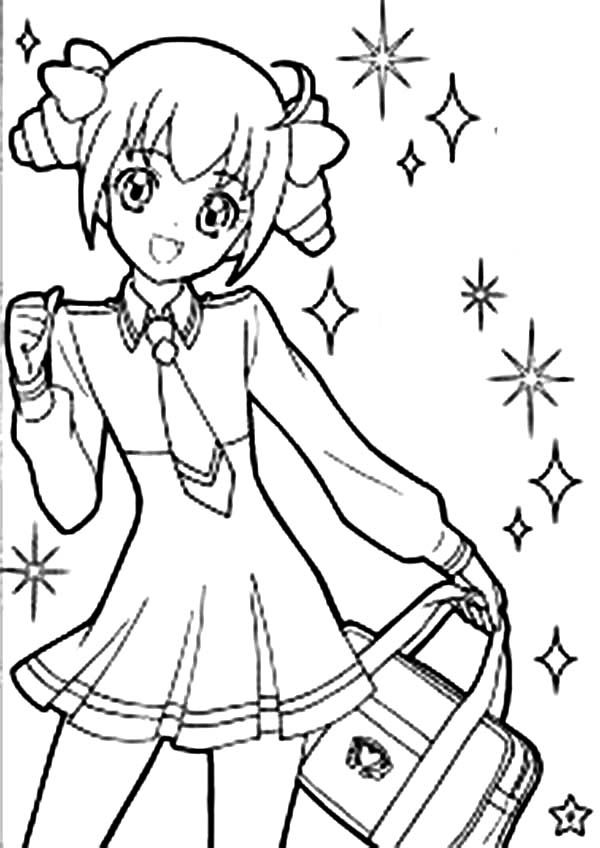 Cute Girl Anime Character Coloring Page : Coloring Sky | Cute coloring pages,  Chibi coloring pages, Anime