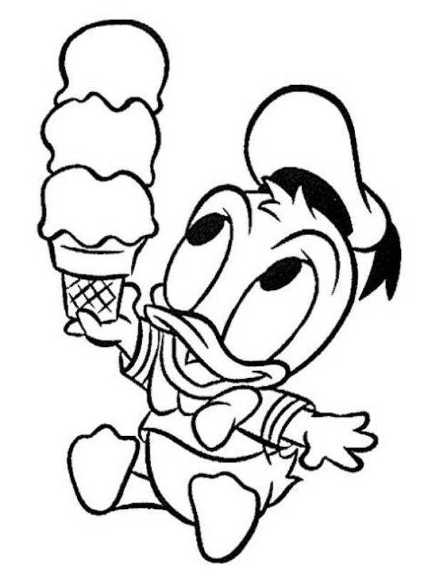 Baby Donald Duck Ice Cream Disney Coloring Pages - Baby Coloring ... -  Coloring Home
