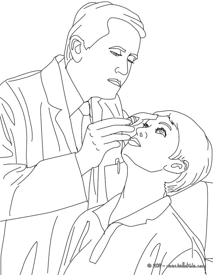 DOCTOR coloring pages - ENT specialist doctor