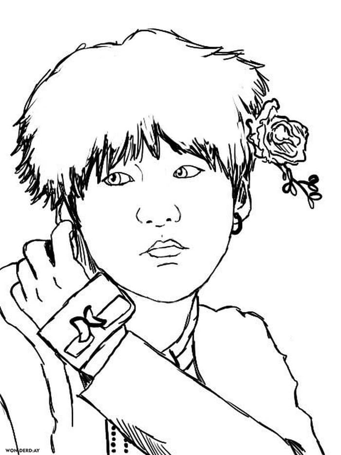Suga BTS Coloring Pages - BTS Coloring Pages - Coloring Pages For Kids And  Adults
