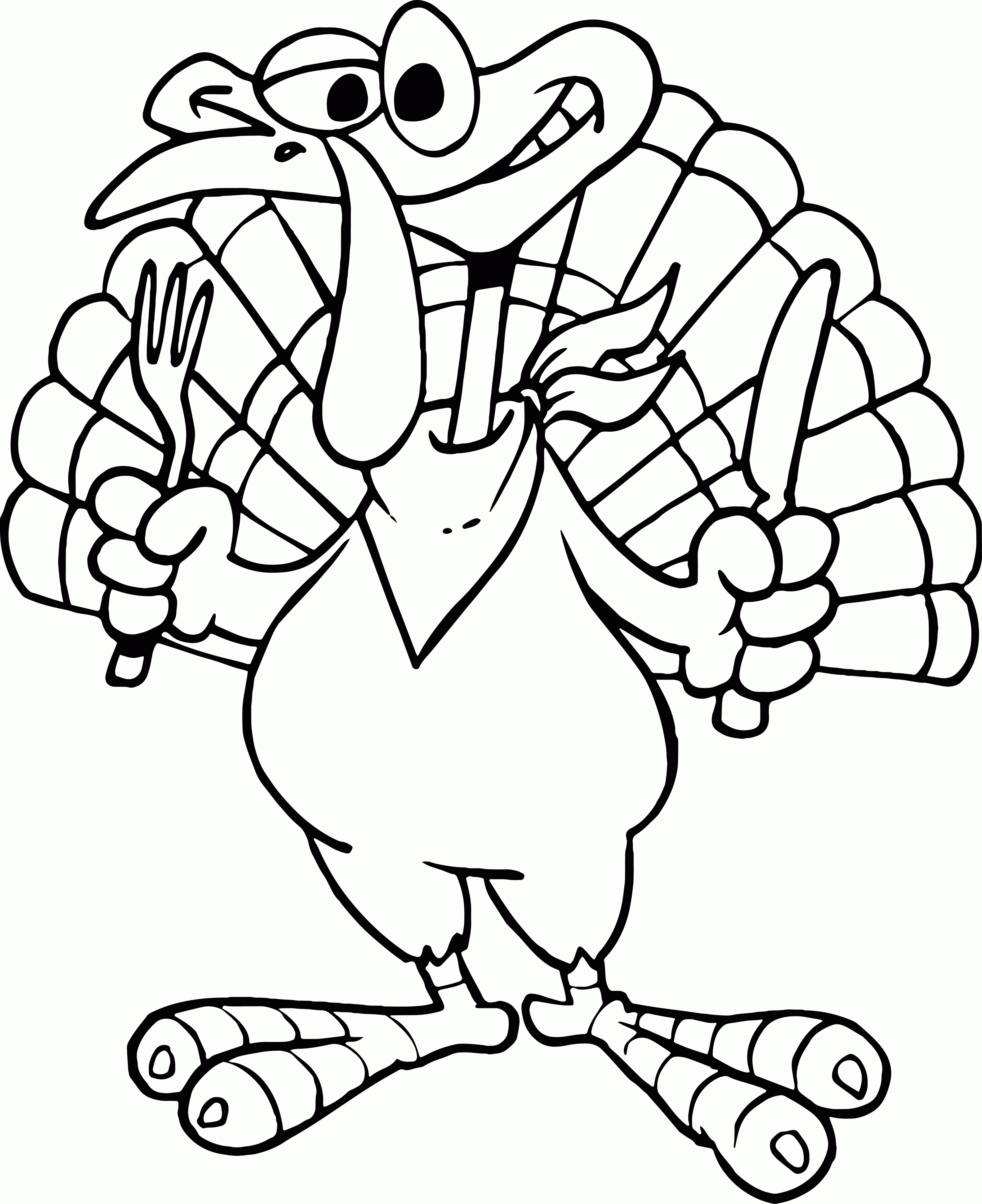 Turkey Cartoon Coloring Pages | Wecoloringpage