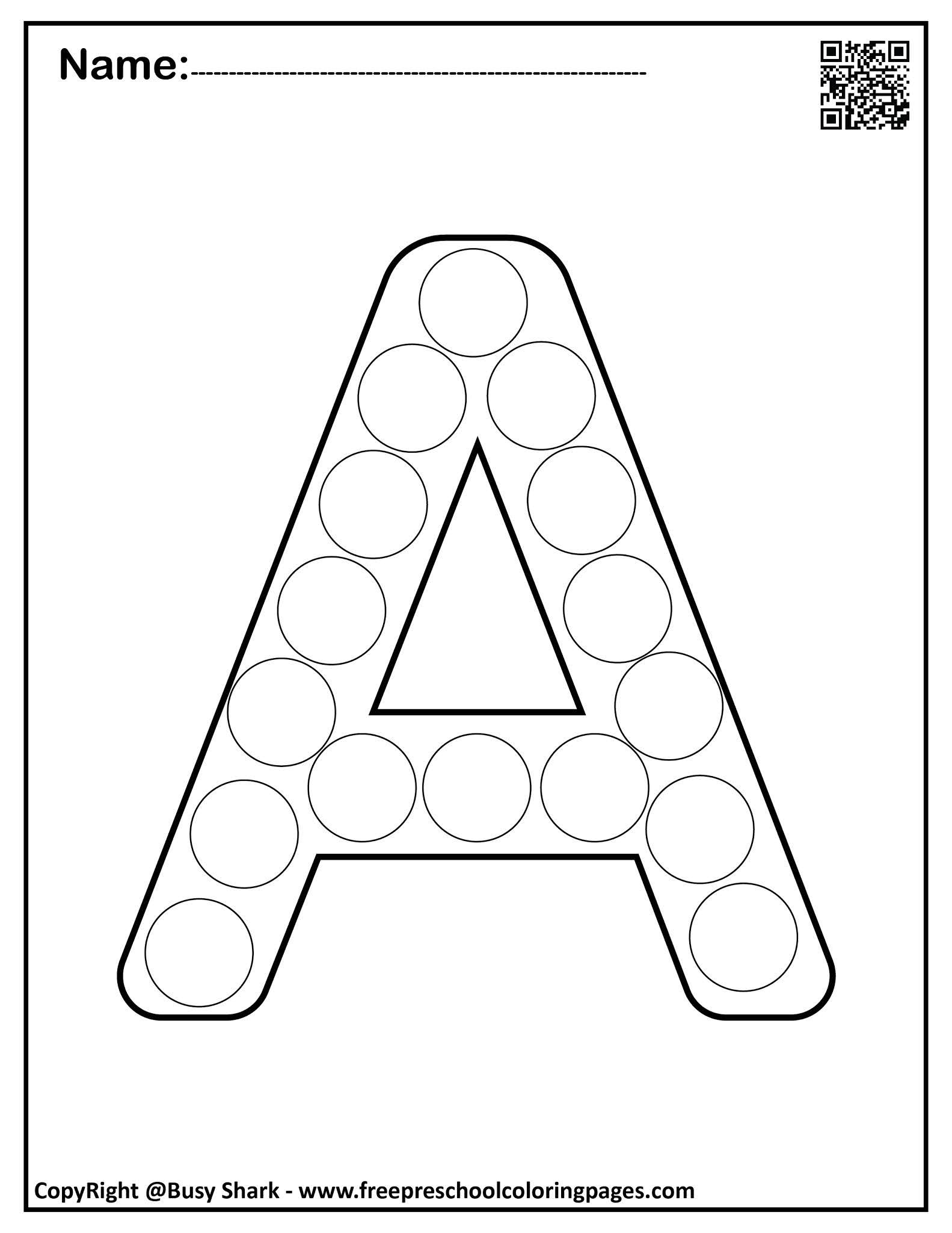 Set of letter a 10 free dot markers coloring pages – Artofit
