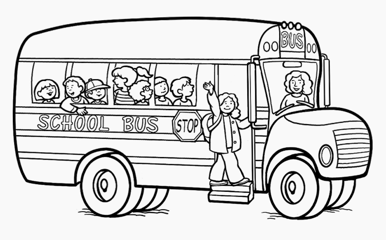 Wheels On The Bus Coloring Pages.
