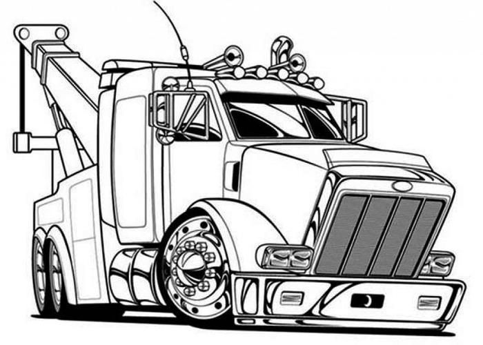 Tow Truck Coloring Pages | Truck coloring pages, Big trucks, Semi trucks
