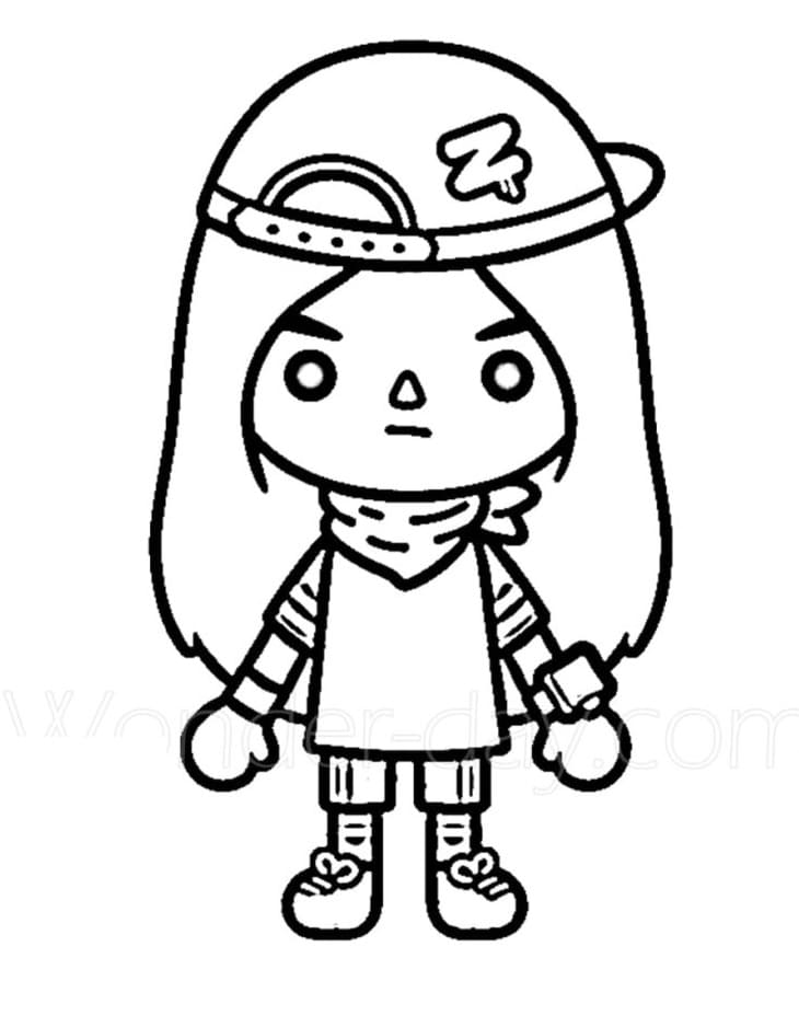 Toca Life Girl Coloring Page - Free Printable Coloring Pages for Kids