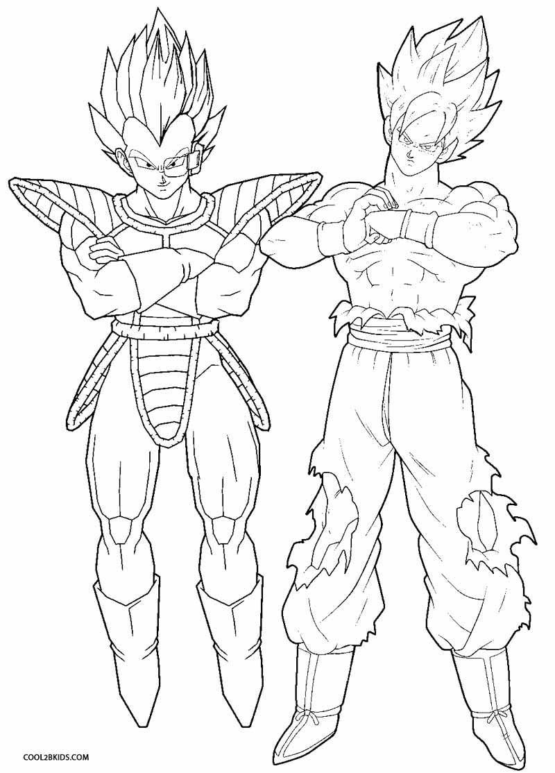 goku and vegeta coloring pages coloring home