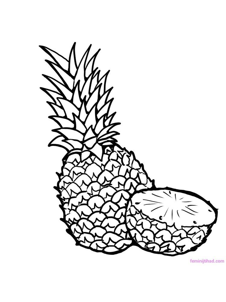 pineapple coloring page download free. Pineapple is a tropical plant that  reaches 5-8 feet in… | Pineapple coloring page, Pineapple coloring, Flowers coloring  pages