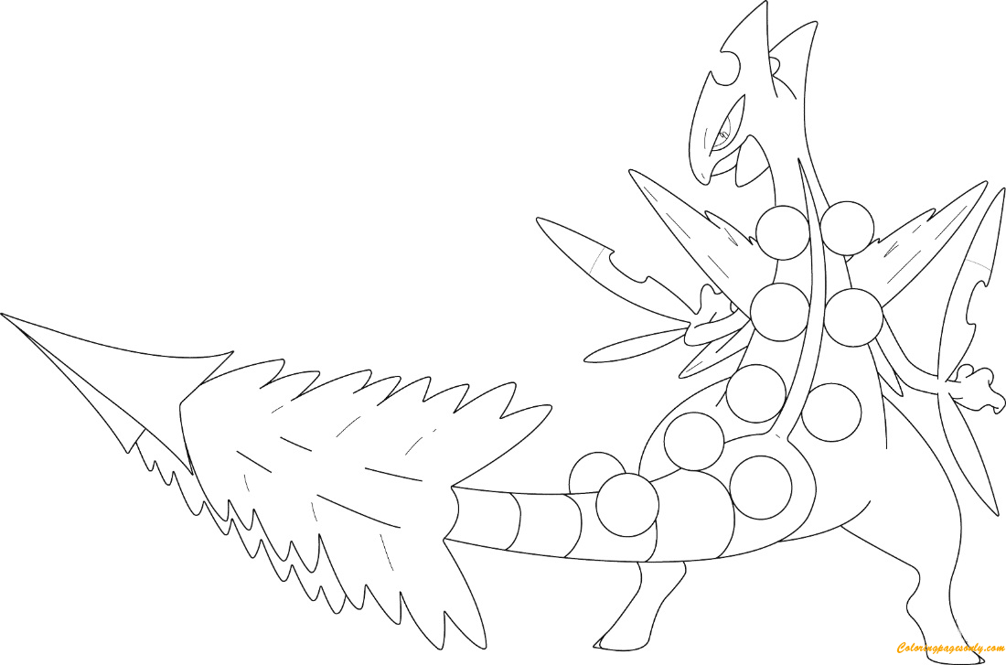 Mega Sceptile From Pokemon Coloring Pages - Cartoons Coloring Pages - Coloring  Pages For Kids And Adults