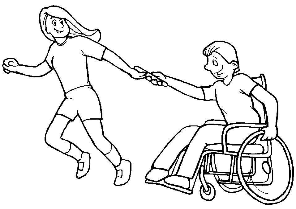 Athlete Basketball Disabilities Coloring Page | Disabilities Day ...