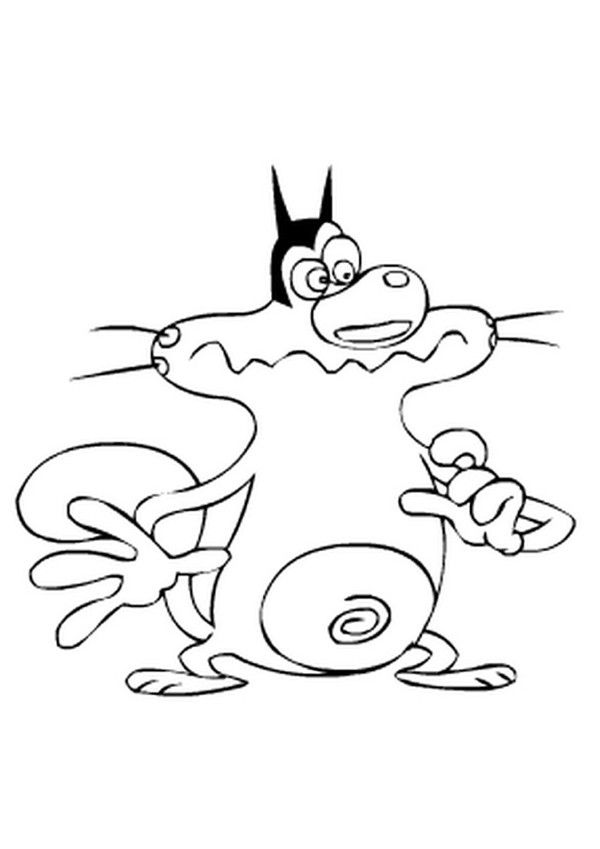 OGGY AND THE COCKROACHES coloring pages - Portrait of Oggy