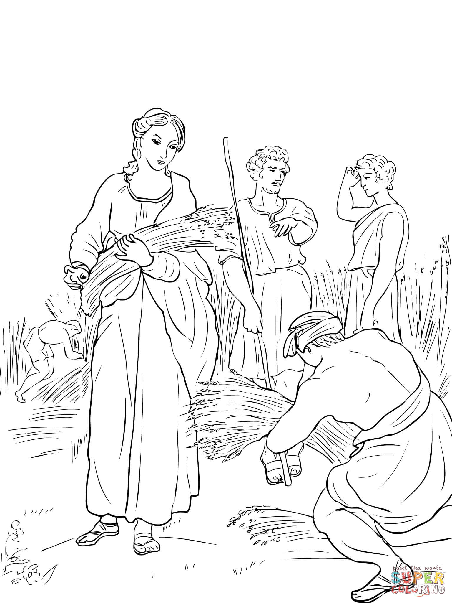 Ruth and Boaz coloring page | Free Printable Coloring Pages