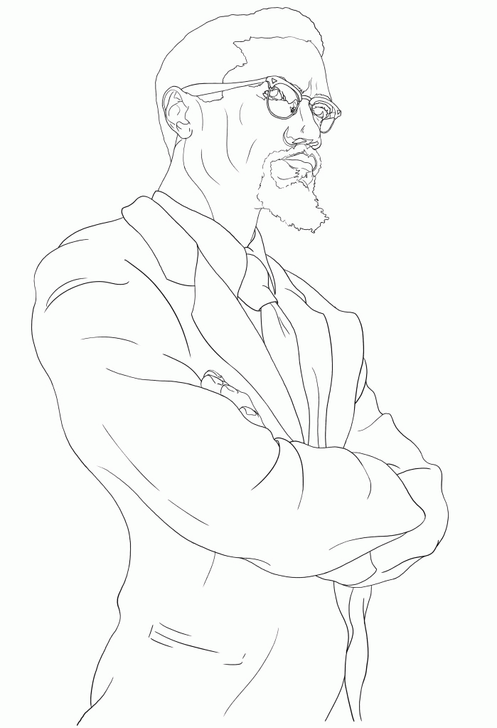 Malcolm X Coloring Page