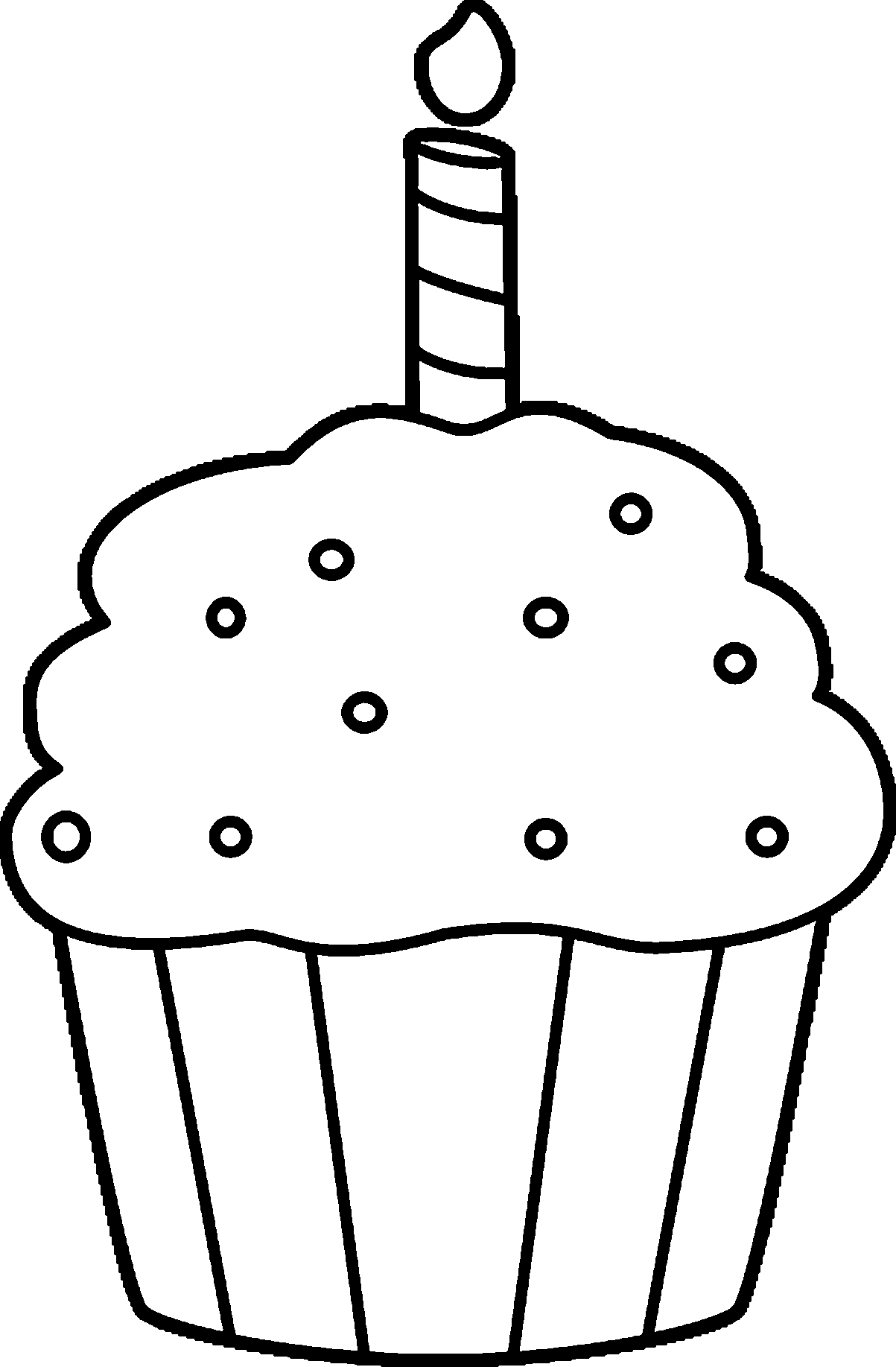Birthday Cupcake Coloring Page - Coloring Pages for Kids and for ...