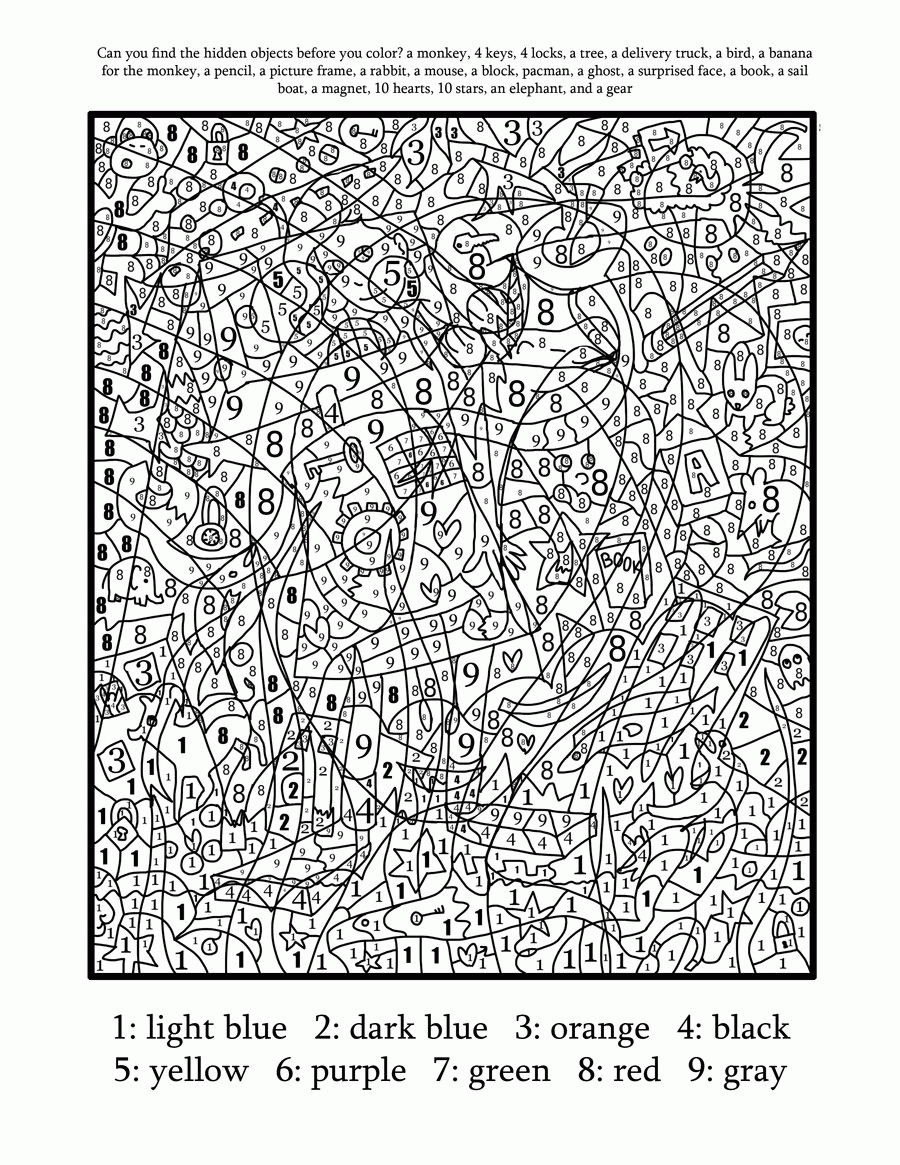 Really Hard Color By Number Coloring Pages - Coloring Home