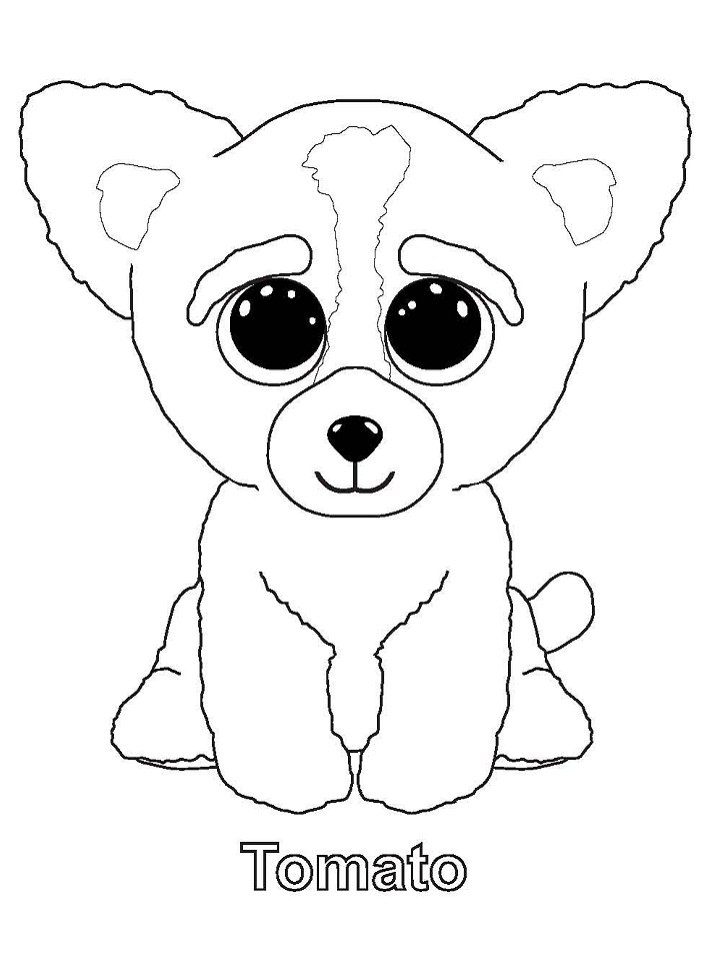 Tomato Beanie Boo Coloring Page - Free Printable Coloring Pages for Kids