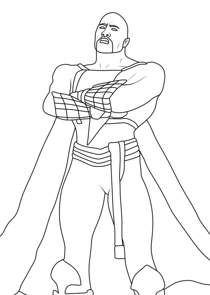 Strong Black Adam Coloring Page - Free Printable Coloring Pages for Kids