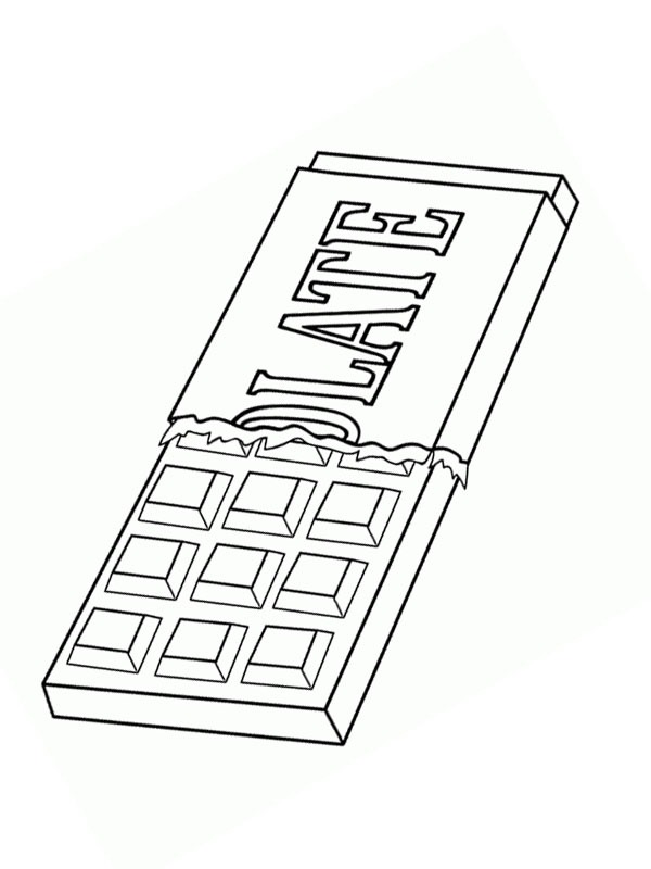 Chocolate bar Coloring Page - Funny Coloring Pages