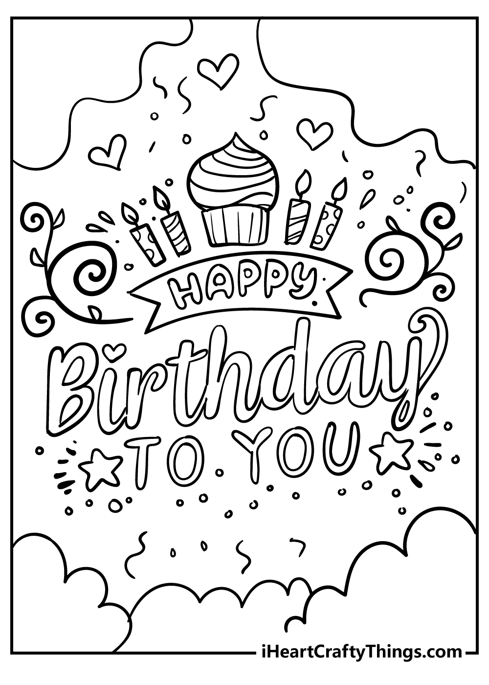 Happy Birthday Cards Coloring Pages Coloring Home